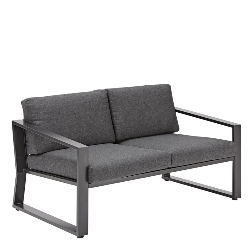 Set mobilier gradina Naterial Lyra, pentru 4 persoane, aluminiu/textil, gri