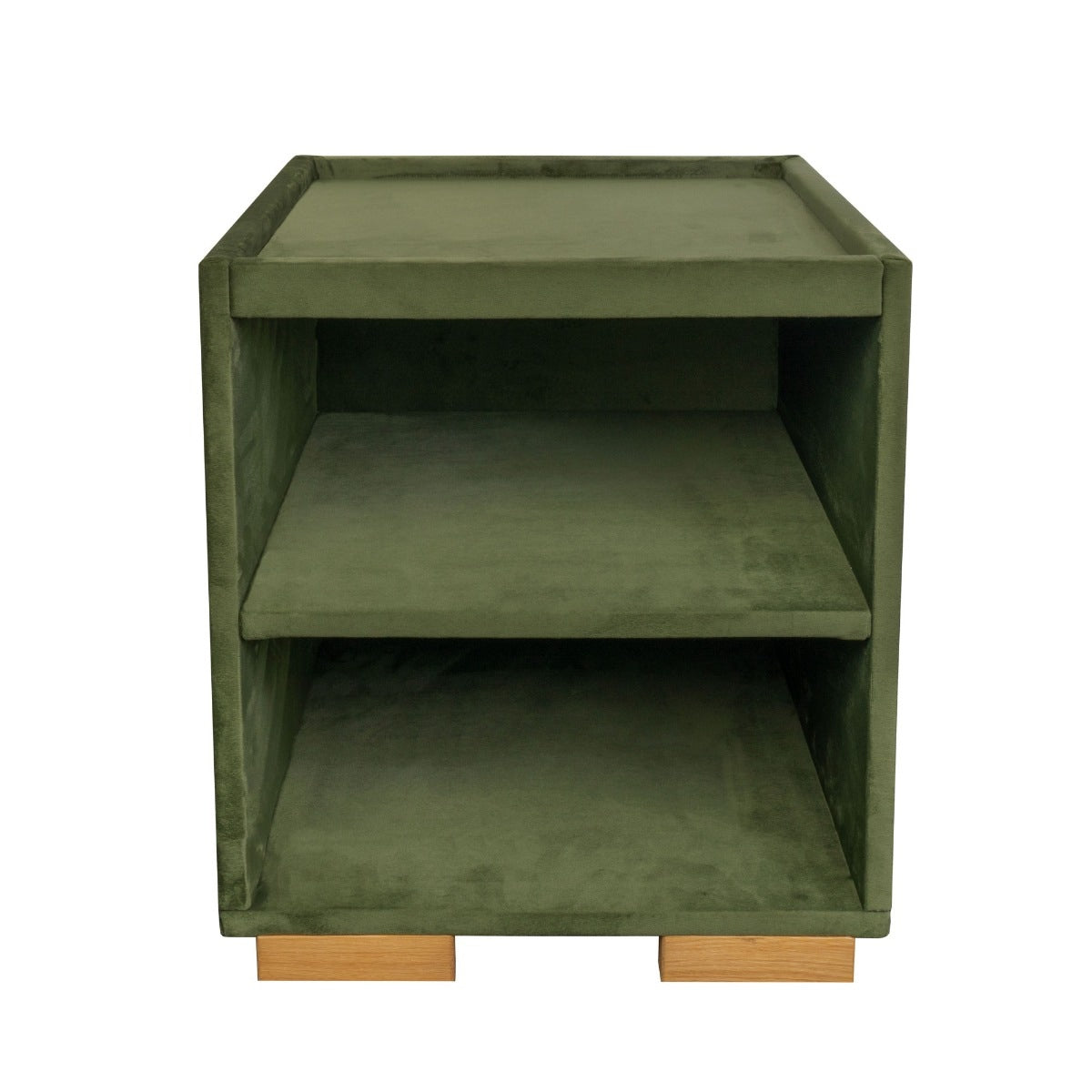 Noptiera Leone, cu rafturi, verde avocado, 44 x 44 x 51 cm, 1C