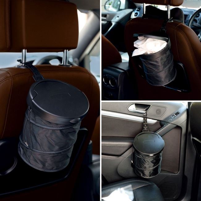 Cos de Gunoi Auto Pop Up Negru Ø16x19cm