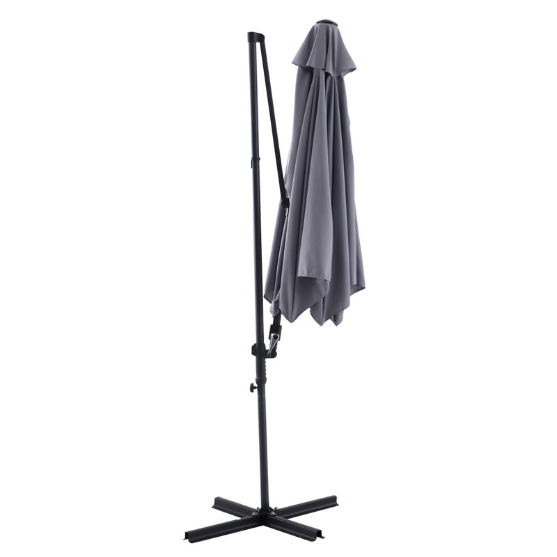 Umbrela terasa MAXI II, otel/poliester, 290 x 290 cm, H 235 cm, gri