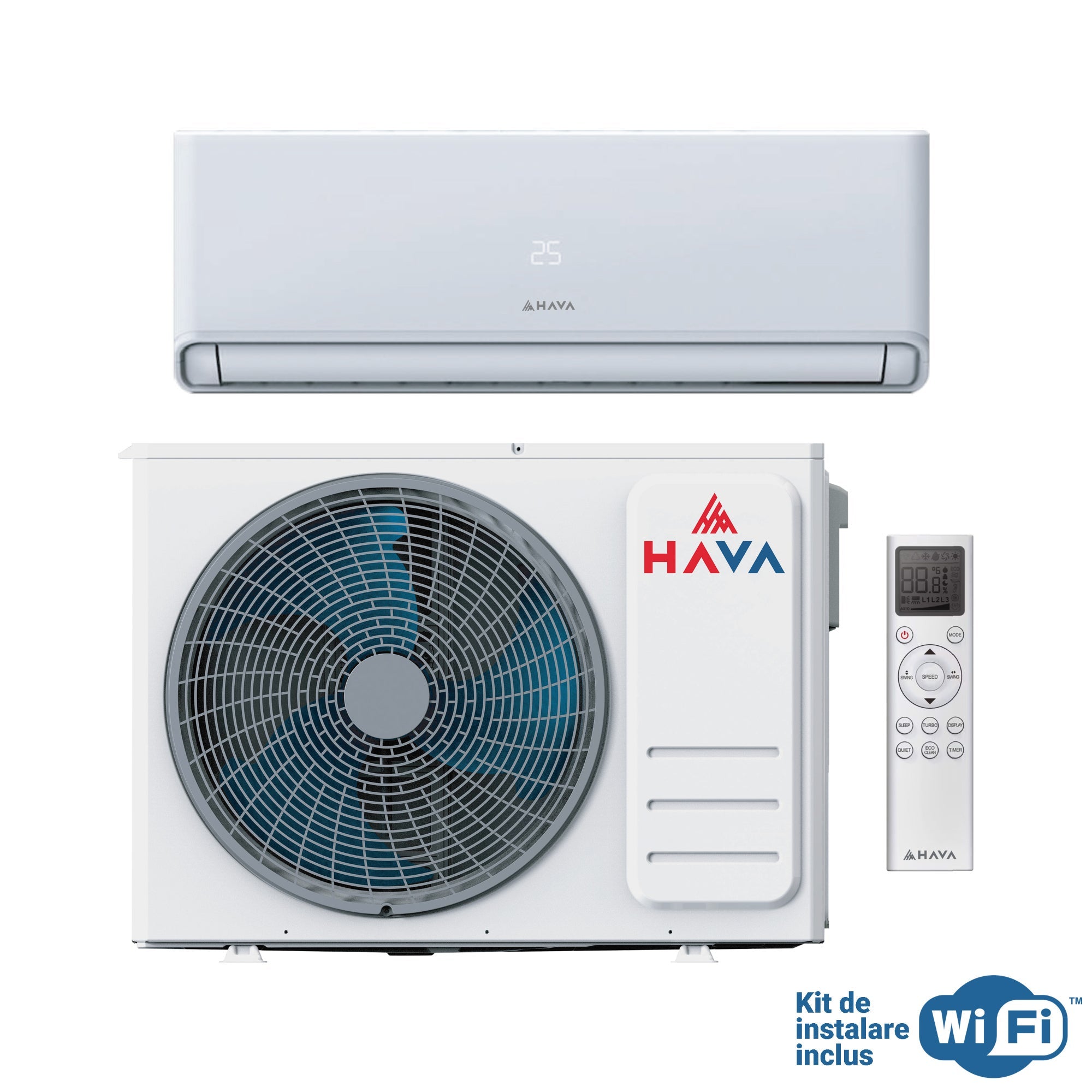 Aer conditionat Hava Smart Plus, Wi-Fi, 9000 BTU, clasa energetica A++, cu kit de instalare inclus