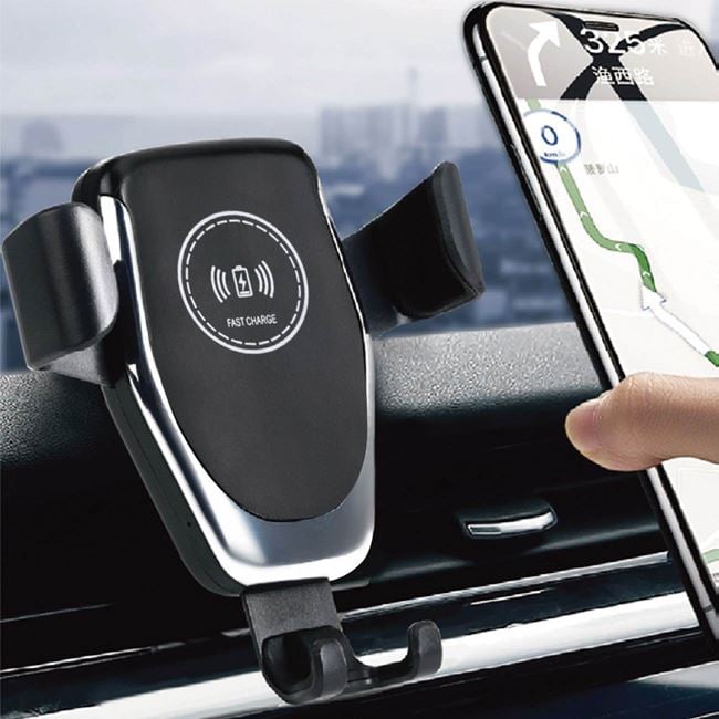 Incarcator Telefoane Mobile Auto Wireless din Plastic Negru Argintiu 90x7.5x10.5cm - MaxiBuy