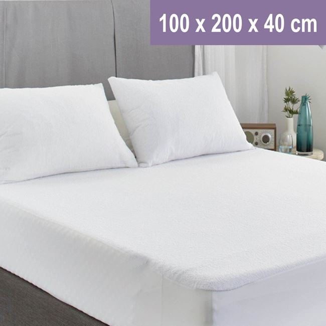 Cearceaf Impermeabil Alb 100x200x40cm - MaxiBuy