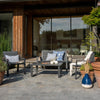 Set mobilier gradina Aramis, pentru 4 persoane, otel/textilen, gri