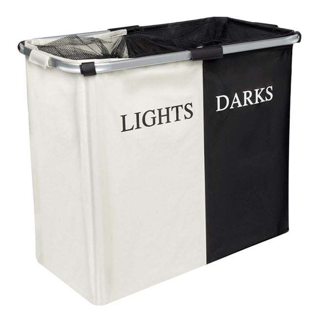 Cos pentru Rufe Dublu cu Cadru de Aluminiu 60.5x32.5x52.5cm -  110L - MaxiBuy