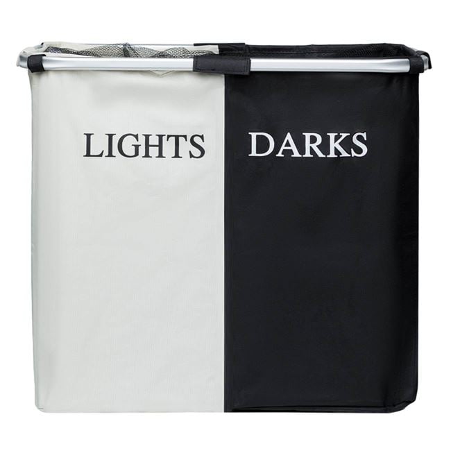 Cos pentru Rufe Dublu cu Cadru de Aluminiu 60.5x32.5x52.5cm -  110L - MaxiBuy