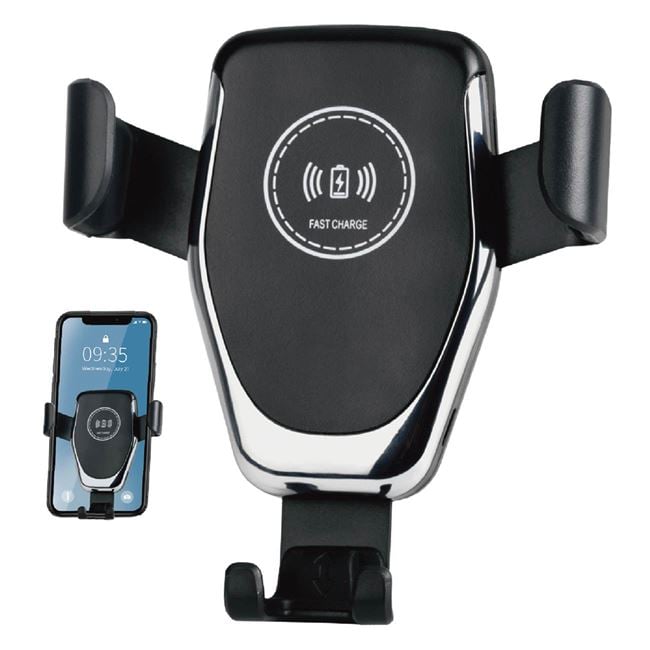 Incarcator Telefoane Mobile Auto Wireless din Plastic Negru Argintiu 90x7.5x10.5cm - MaxiBuy