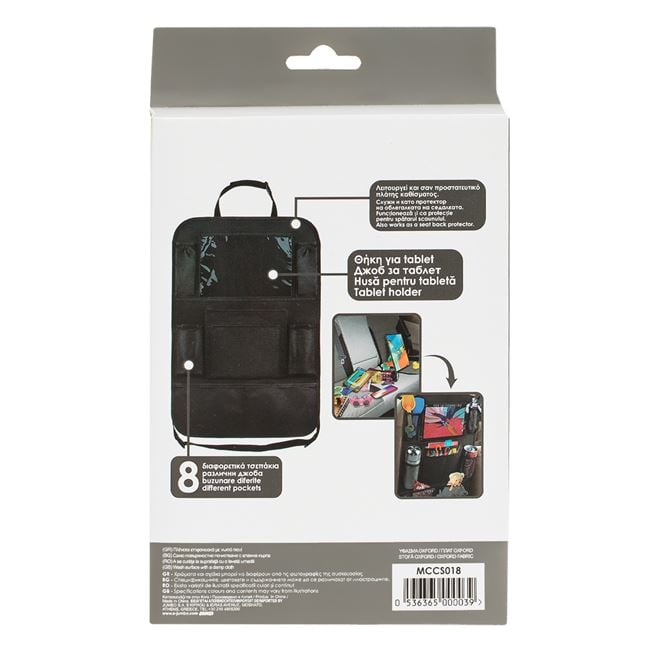 Organizator Negru cu 8 Compartimente Spatar Auto 40x60cm