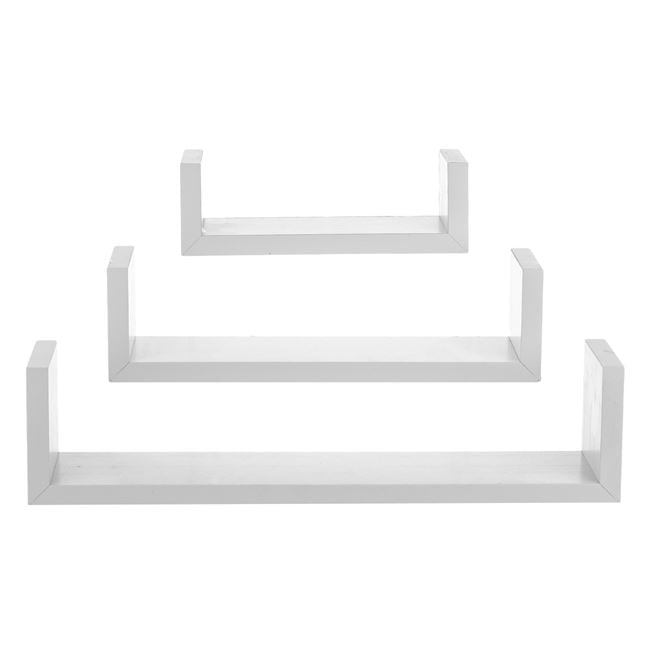 Set Rafturi MDF Albe de Perete - 3buc - MaxiBuy