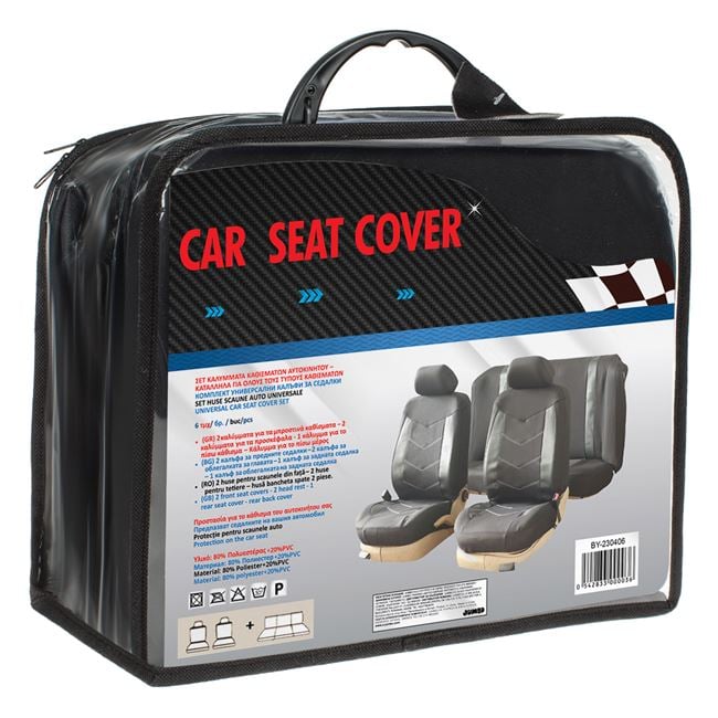 Set Huse Scaune Auto Negre - 6buc