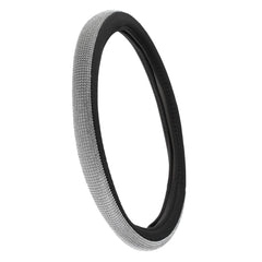Husa Neagra cu Strass Argitniu pentru Volan Ø38cm