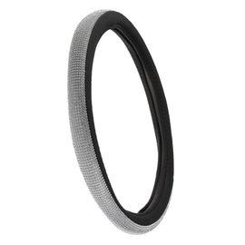 Husa Neagra cu Strass Argitniu pentru Volan Ø38cm