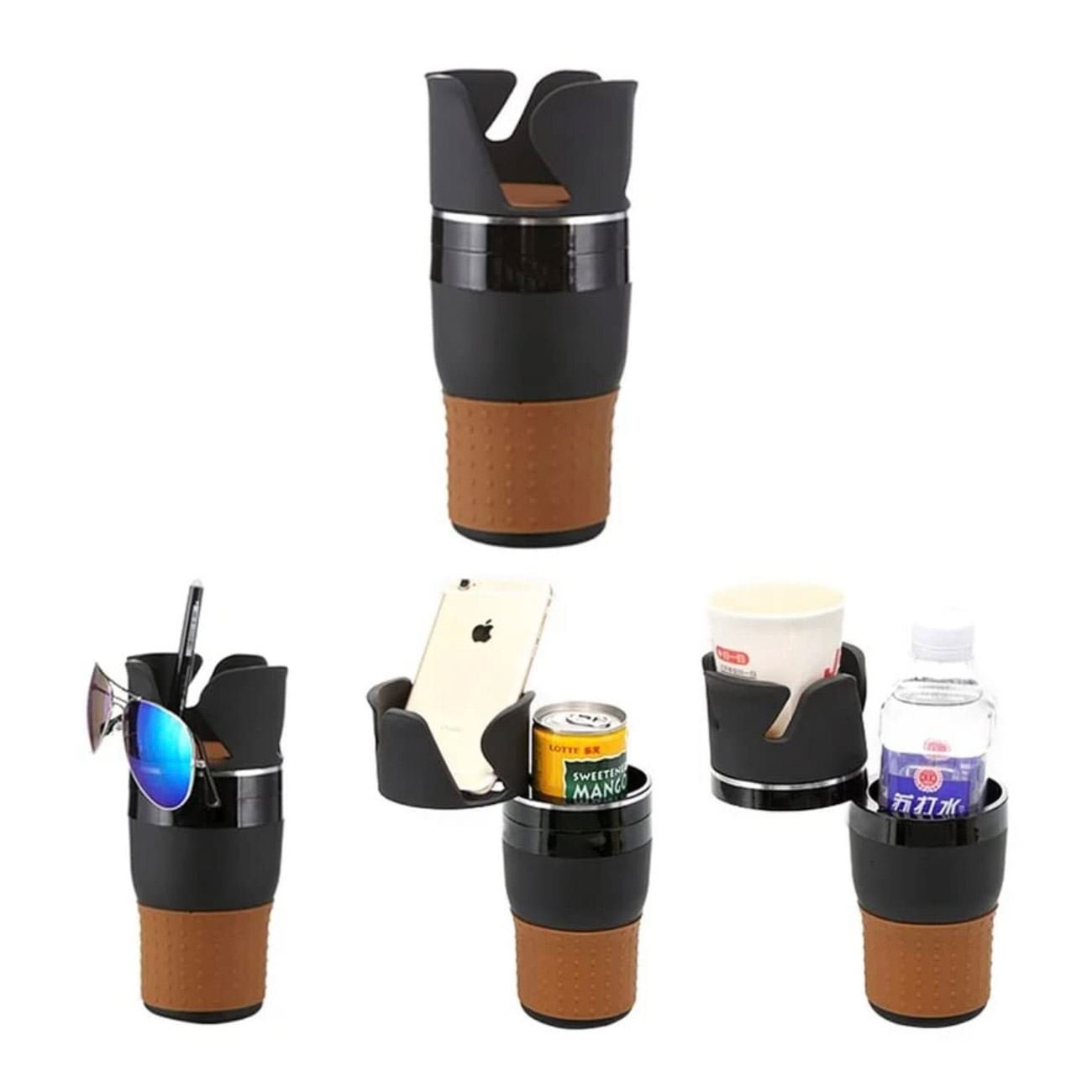 Suport Pahar Rotativ Negru 5 in1 pentru Automobil