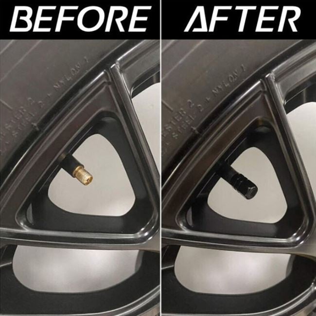 Capace din Aluminiu Negru pentru Supapa Anvelopa - 4buc