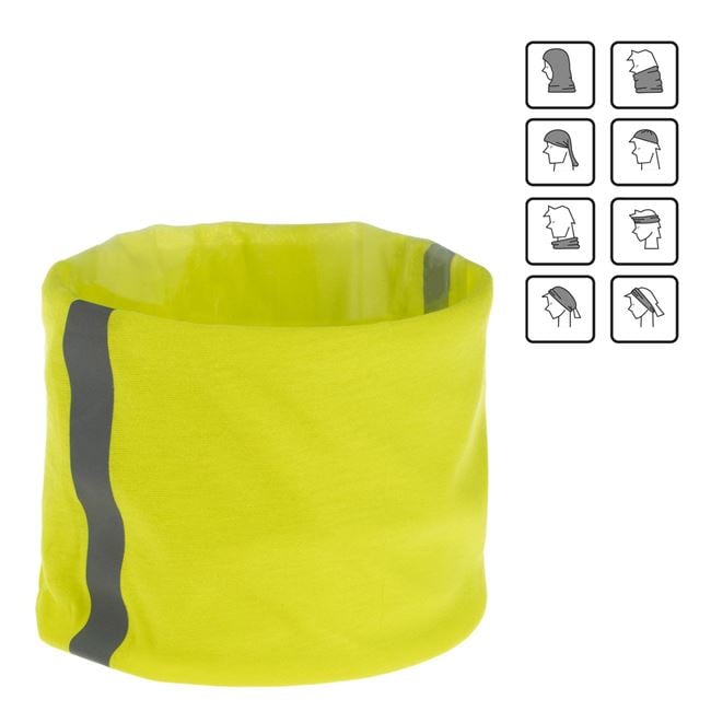 Fular Circular Galben cu Banda Reflectorizanta 24x48cm