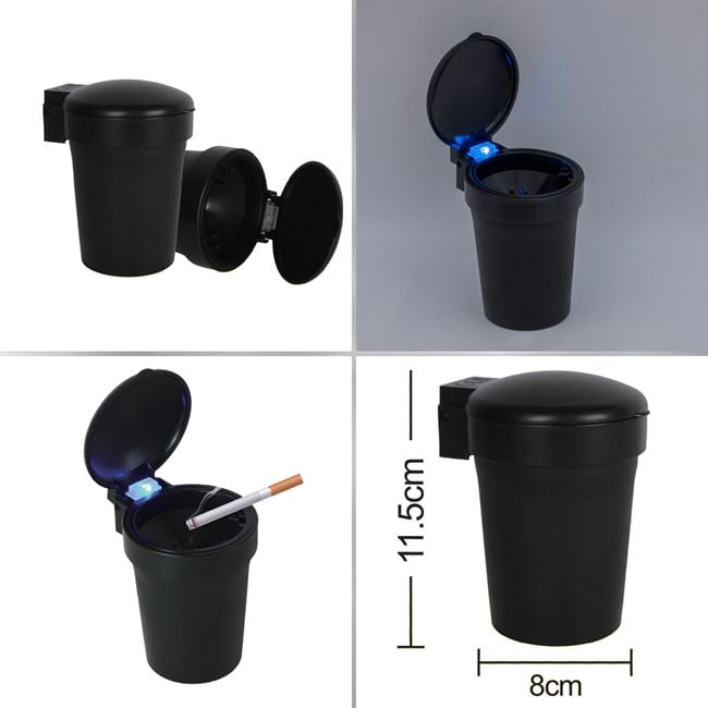 Scrumiera cu Lumina pentru Automobil Ø8x11.5cm