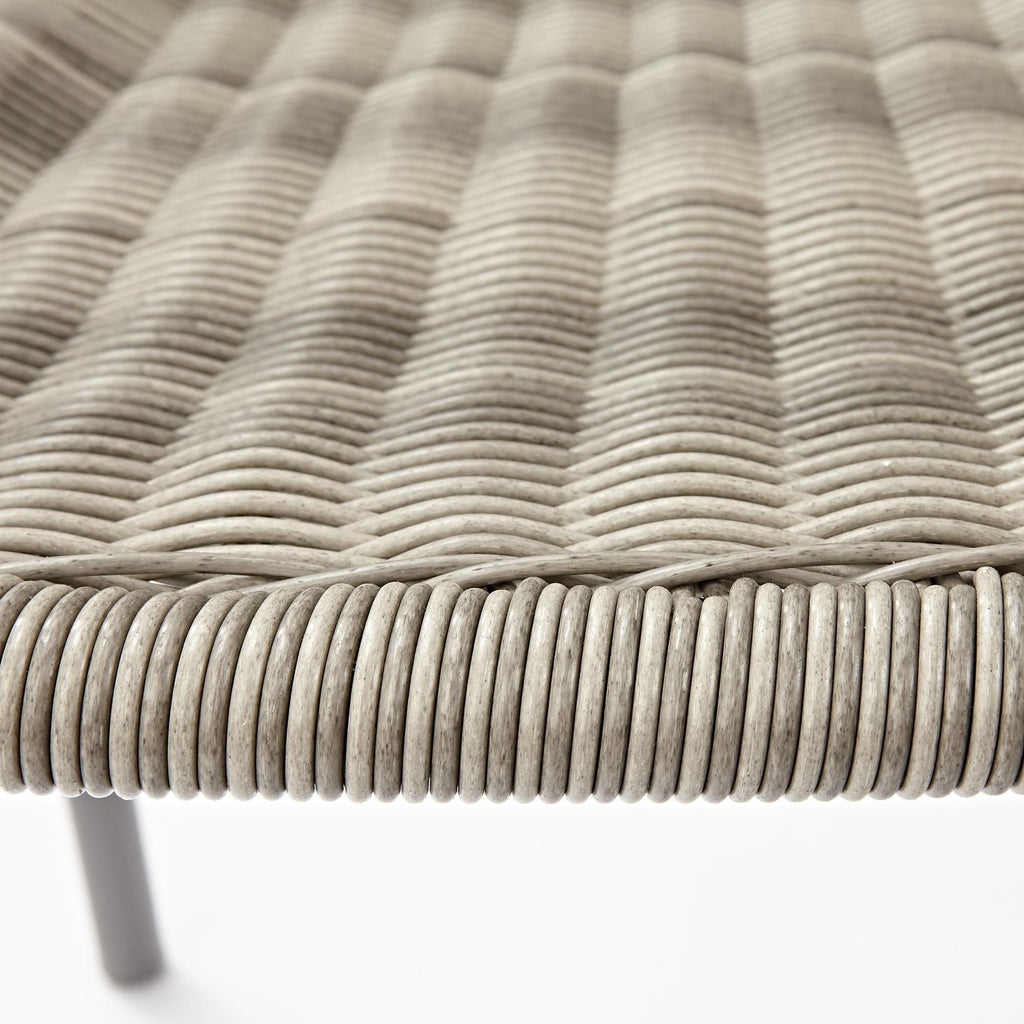 Scaun gradina Maxi cu brate, stivuibil, otel si plastic imitatie ratan, bej