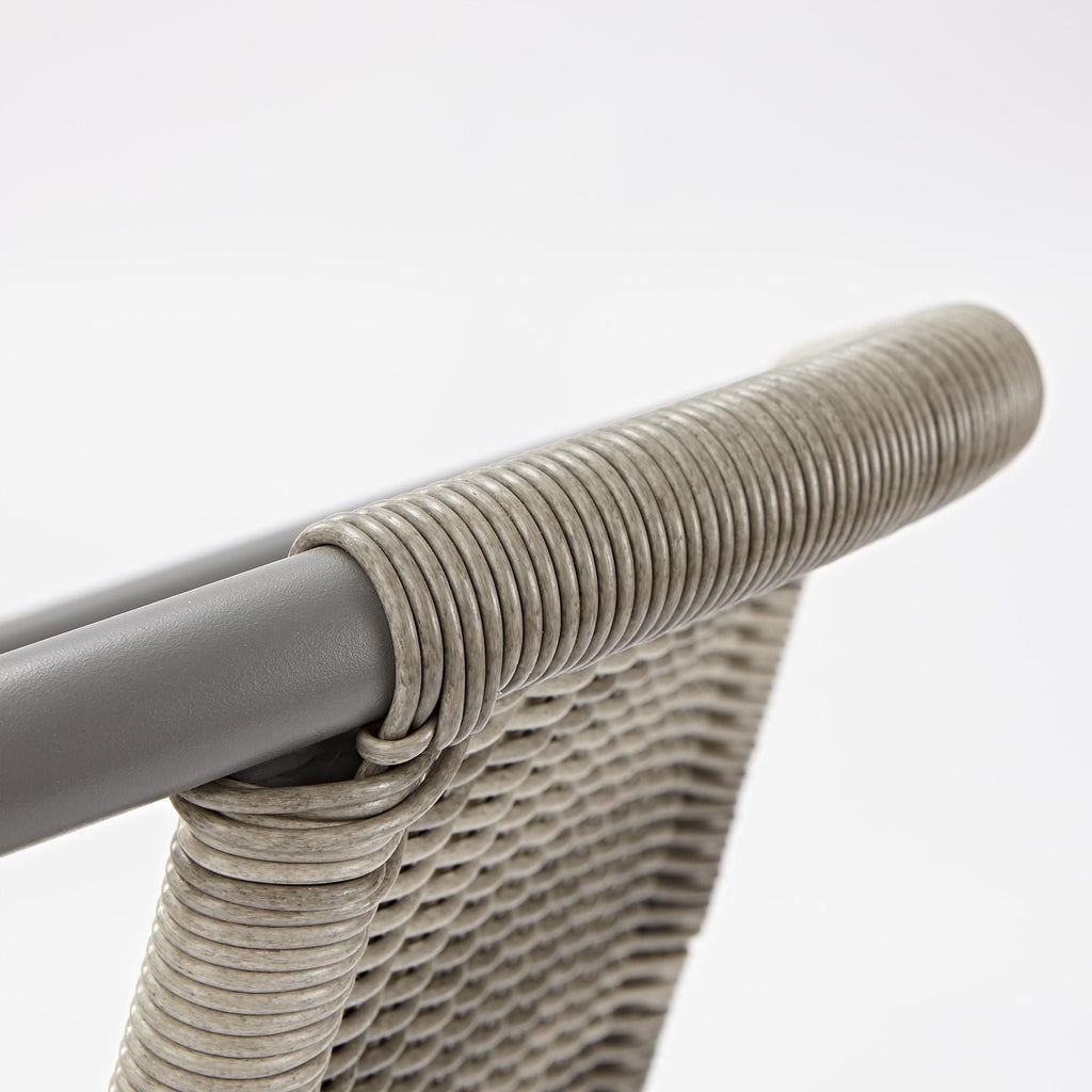 Scaun gradina Maxi cu brate, stivuibil, otel si plastic imitatie ratan, bej