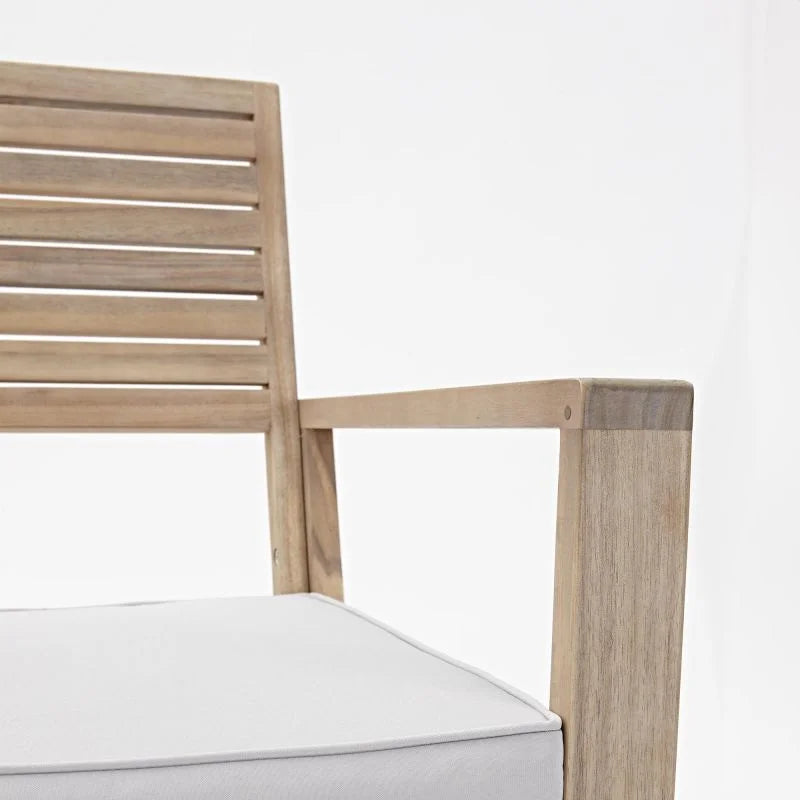 Set mobilier gradina Naterial Solis, pentru 4 persoane, lemn/textil, bej