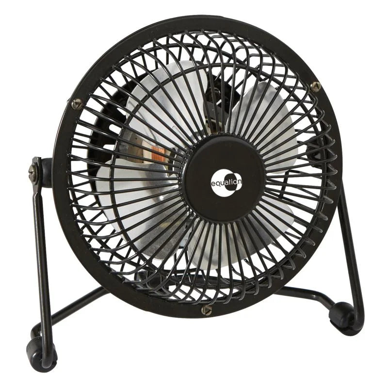 Ventilator mini de birou Equation Lara, 15 W, Ø 10 cm, o viteza, negru