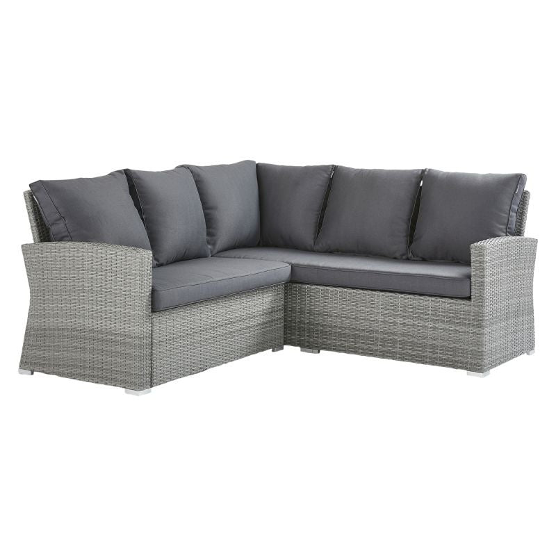 Set mobilier gradina Davos, pentru 6 persoane, plastic/textil, gri