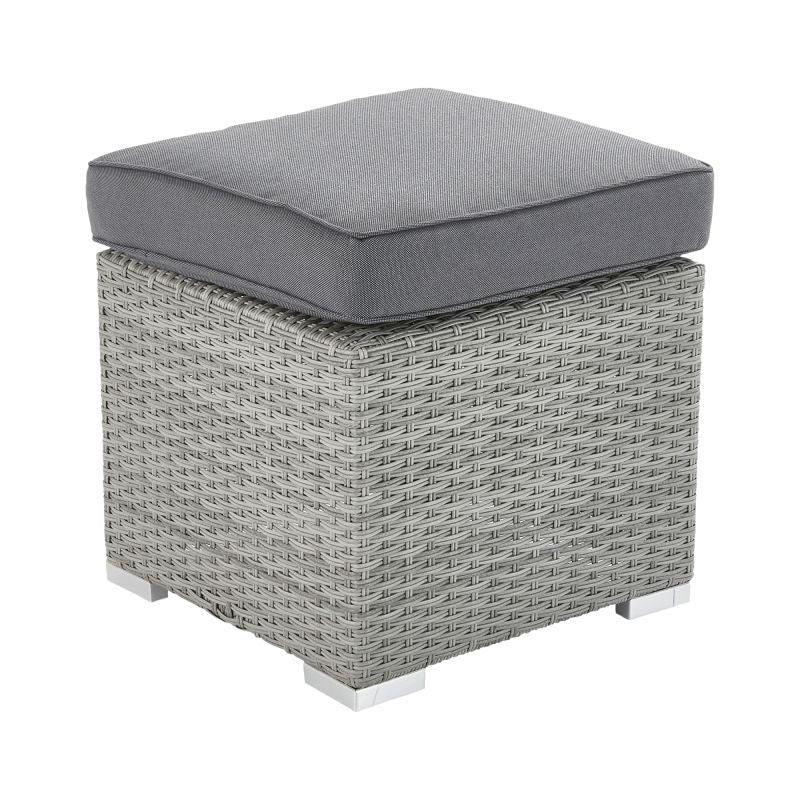 Set mobilier gradina Davos, pentru 6 persoane, plastic/textil, gri
