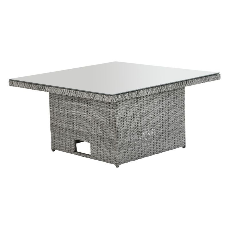 Set mobilier gradina Davos, pentru 6 persoane, plastic/textil, gri