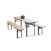 Set mobilier pentru bere,10 persoane, pliabil, otel/lemn, lemn natur