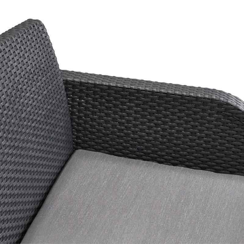 Set mobilier gradina Novo, pentru 4 persoane, textil/rasina, gri