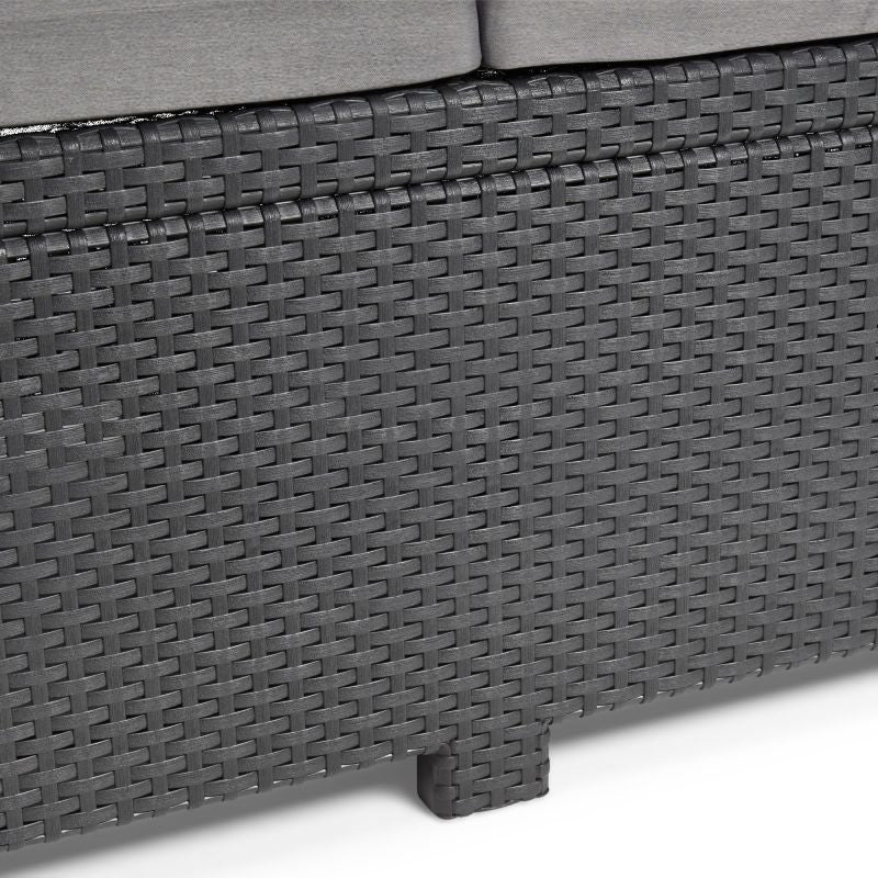 Set mobilier gradina Novo, pentru 4 persoane, textil/rasina, gri