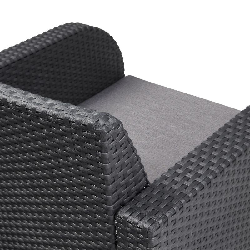 Set mobilier gradina Novo, pentru 4 persoane, textil/rasina, gri