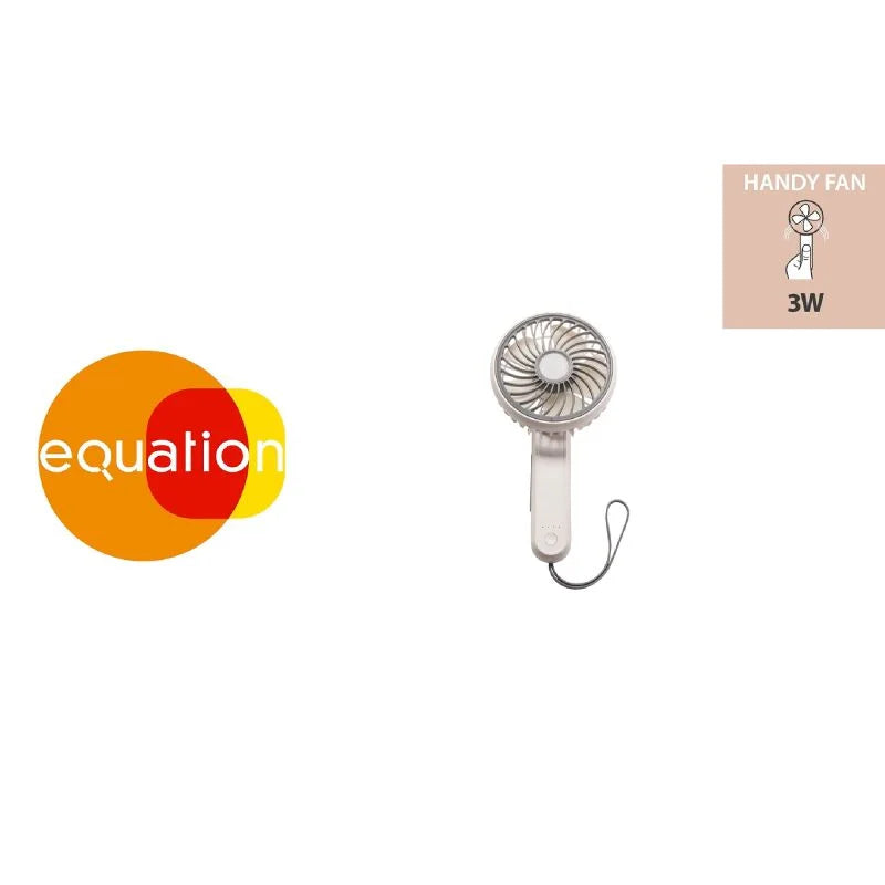 Ventilator portabil Equation Handy, cu USB, 3 W, Ø 11 cm, 3 viteze, alb