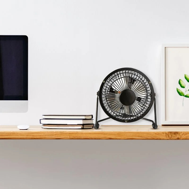 Ventilator mini de birou Equation Lara, 15 W, Ø 10 cm, o viteza, negru