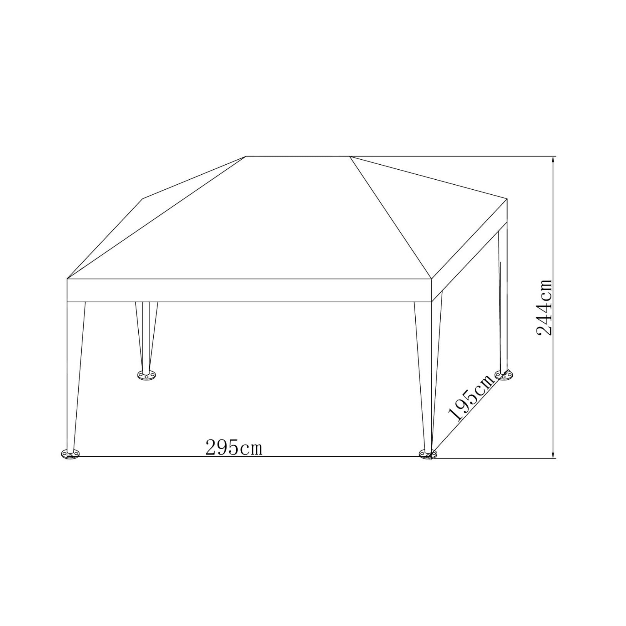 Pavilion gradina Maxi, otel/polietilena, 290 x 190 cm, H 244 cm, alb