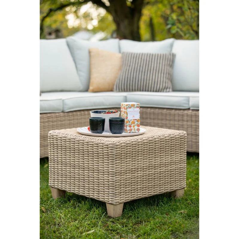 Set mobilier gradina Naterial Medena, cu coltar, pentru 7 persoane, aluminiu/textil, bej