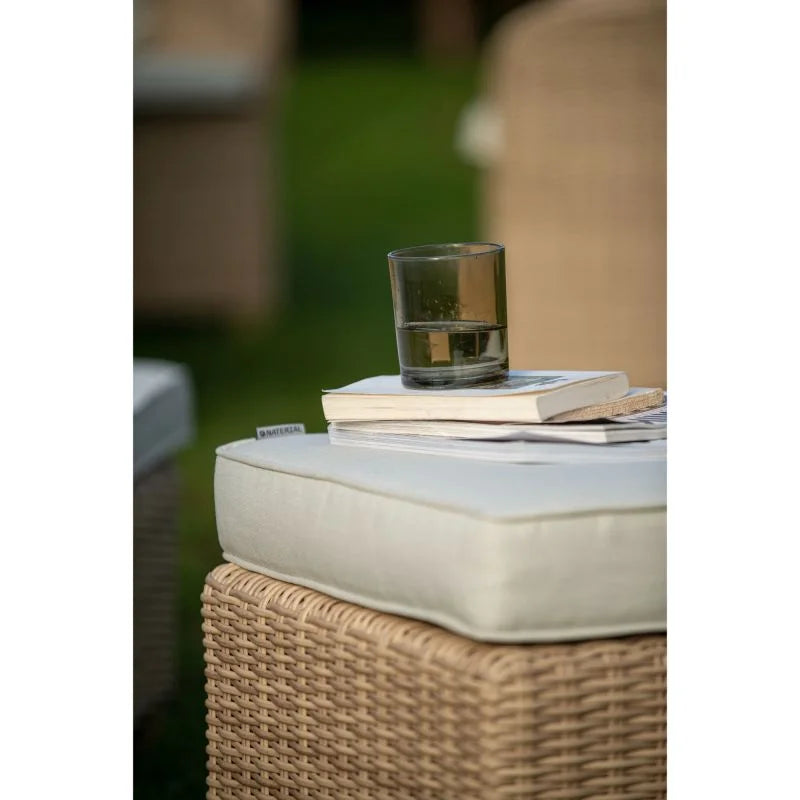 Set mobilier gradina Naterial Medena, cu coltar, pentru 7 persoane, aluminiu/textil, bej