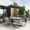 Set mobilier gradina Naterial Compass, pentru 4 persoane, otel/textil, gri