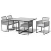 Set mobilier gradina Naterial Compass, pentru 4 persoane, otel/textil, gri