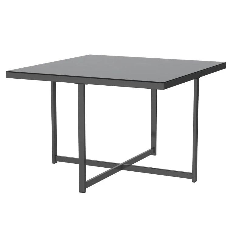 Set mobilier gradina Naterial Compass, pentru 4 persoane, otel/textil, gri