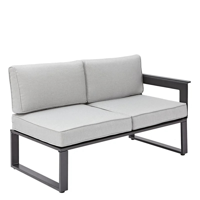 Set mobilier gradina Naterial Odyssea, aluminiu/textil, pentru 6 persoane, gri