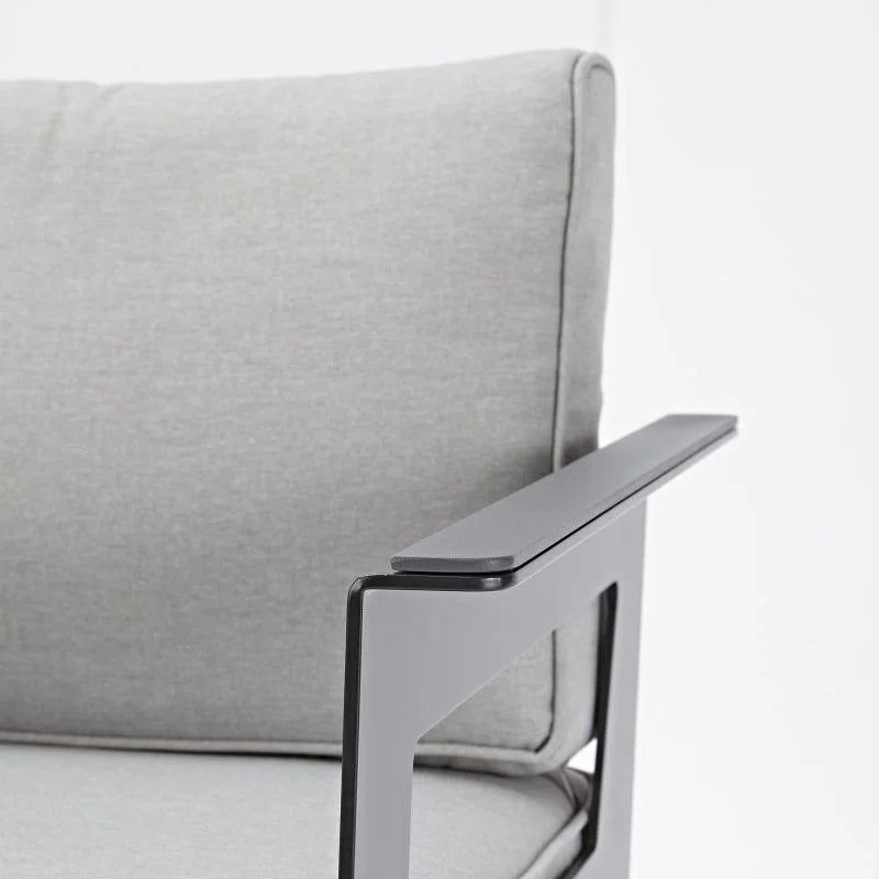Set mobilier gradina Naterial Odyssea, aluminiu/textil, pentru 6 persoane, gri