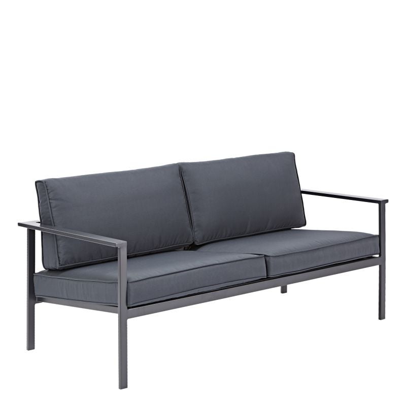 Set mobilier gradina Naterial Trino, otel/textil, pentru 4 persoane, gri