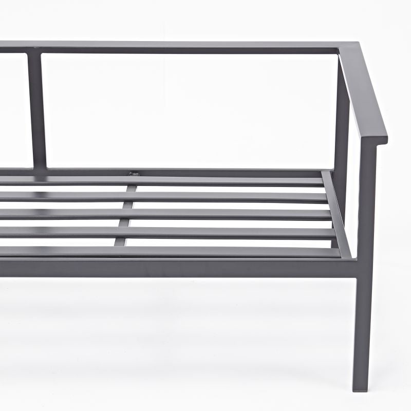 Set mobilier gradina Naterial Trino, otel/textil, pentru 4 persoane, gri