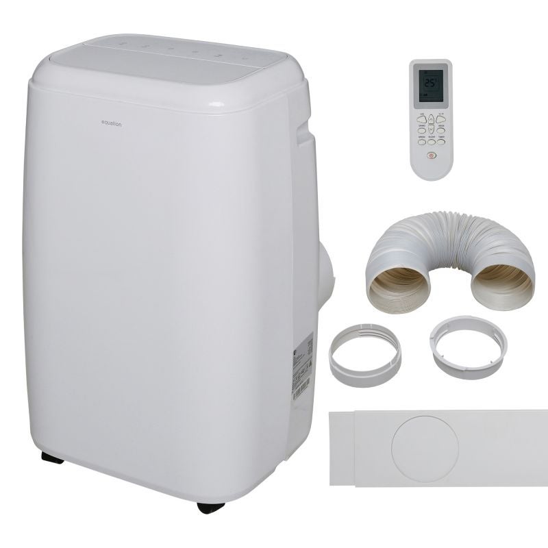 Aer conditionat portabil Equation Cool&Heat 12K, 12000 BTU, clasa energetica A, cu kit de evacuare inclus