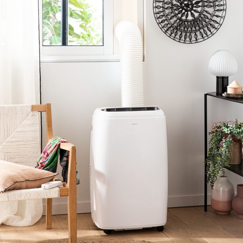 Aer conditionat portabil Equation Cool&Heat 12K, 12000 BTU, clasa energetica A, cu kit de evacuare inclus