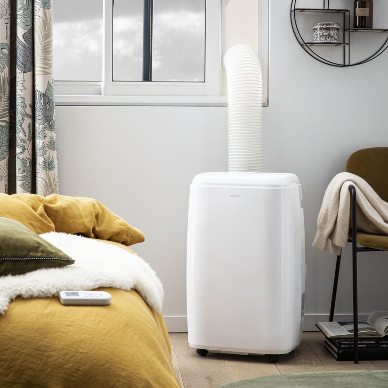 Aer conditionat portabil Equation Cool&Heat 12K, 12000 BTU, clasa energetica A, cu kit de evacuare inclus