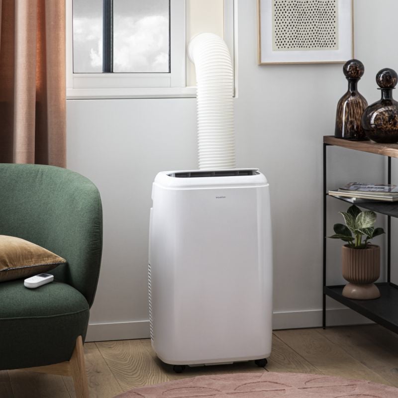 Aer conditionat portabil Equation Cool&Heat 12K, 12000 BTU, clasa energetica A, cu kit de evacuare inclus