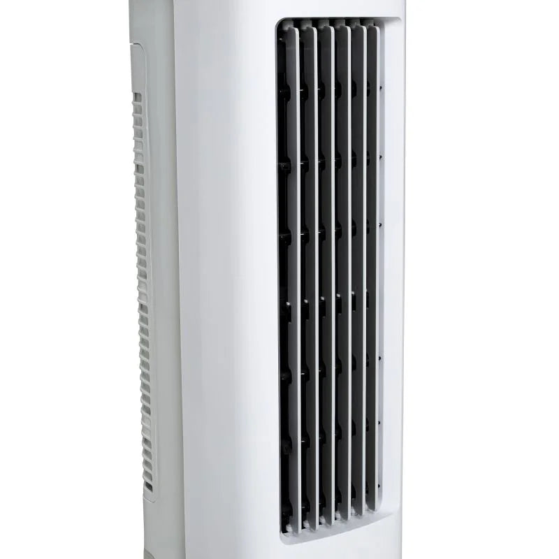 Racitor de aer turn Equation Cube, 55 W, rezervor 5 L, H 85 cm, 3 viteze, alb