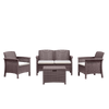 Set mobilier gradina Venezia, pentru 4 persoane, plastic, maro