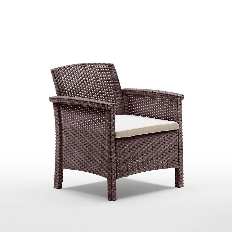 Set mobilier gradina Venezia, pentru 4 persoane, plastic, maro